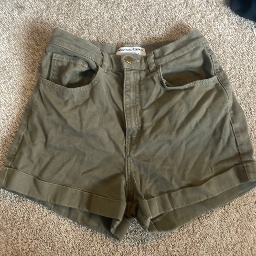 High waisted American apparel green shorts size 28/29